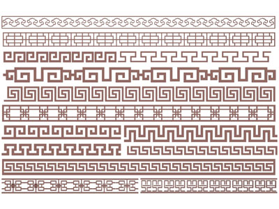 新中式角线 腰线3d模型 新中式角线 腰线
