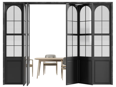 法式玻璃推拉门3d模型 法式玻璃推拉门