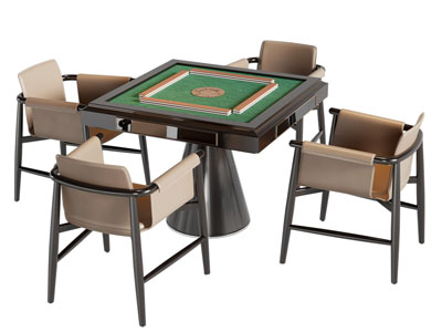 现代正方形麻将娱乐桌椅组合3d模型 现代正方形麻将娱乐桌椅组合
