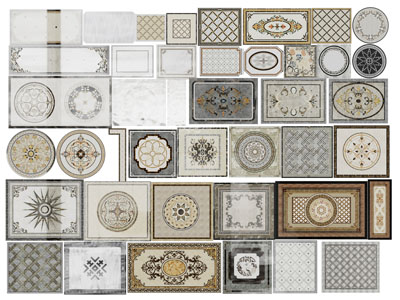 欧式地面拼花3d模型 欧式地面拼花