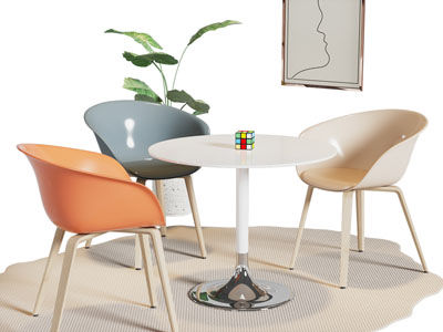 北欧休闲餐桌椅组合3d模型 北欧休闲餐桌椅组合