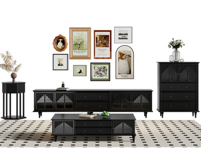 法式电视柜 玄关柜 茶几 边几