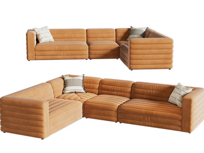 现代转角多人沙发3d模型 现代转角多人沙发