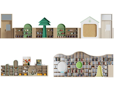 现代幼儿园儿童书柜 装饰柜 置物收纳架