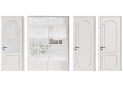 法式奶油风房门 玻璃推拉门 平开门3d模型 法式奶油风房门 玻璃推拉门 平开门