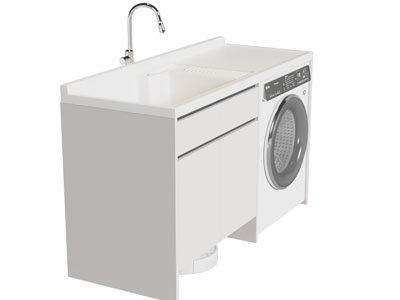 现代洗手盆 洗衣机收纳柜