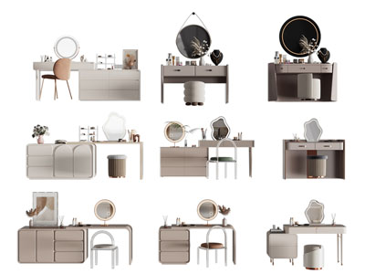 现代化妆 梳妆台3d模型 现代化妆 梳妆台
