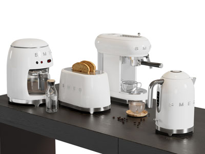 现代咖啡机 吐司机 热水壶 厨房电器3d模型 现代咖啡机 吐司机 热水壶 厨房电器