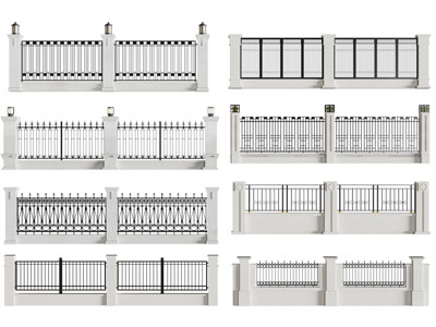 现代围墙 围栏 围挡3d模型 现代围墙 围栏 围挡