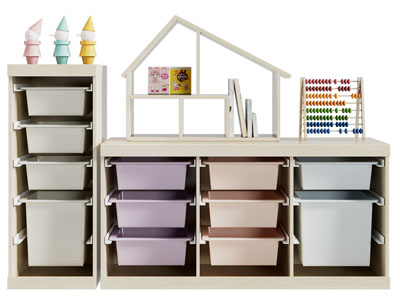 现代儿童开放式收纳柜 装饰置物架