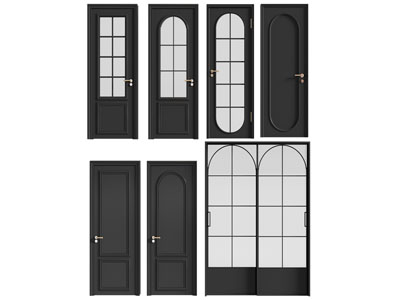 法式玻璃平开门 推拉门 房门 木门3d模型 法式玻璃平开门 推拉门 房门 木门