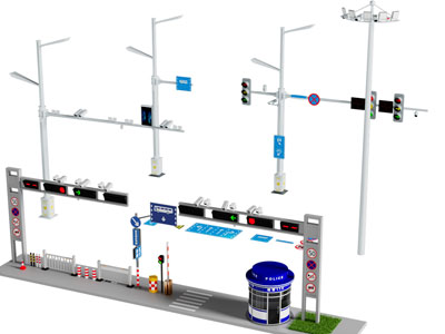 现代红绿灯 交通信号灯 交通设施 道路设施