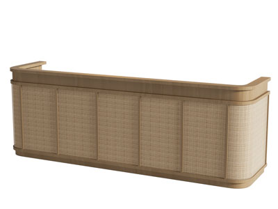 侘寂风前台接待台3d模型 侘寂风前台接待台