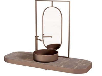 现代铜质洗手盆 洗手台 水龙头 镜子