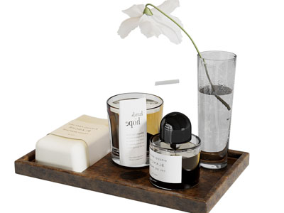 现代托盘 香薰 蜡烛 香皂卫浴小件