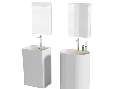 现代立式洗手台 镜子