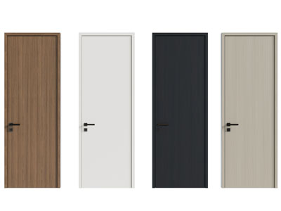 现代木门 单扇平开门 房门3d模型 现代木门 单扇平开门 房门