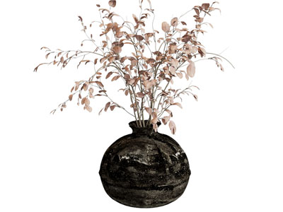 侘寂风陶艺花瓶花卉