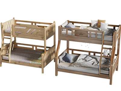 现代儿童实木上下床 上下铺