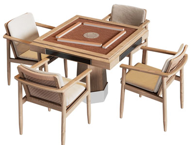 新中式麻将娱乐桌椅组合3d模型 新中式麻将娱乐桌椅组合