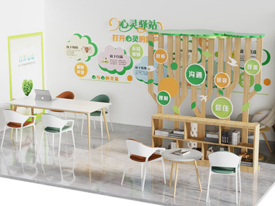 现代心灵驿站书桌椅组合3d模型 现代心灵驿站书桌椅组合