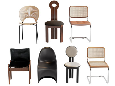 现代中古风休闲椅子 餐椅