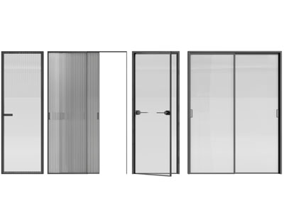 现代玻璃平开门 推拉门3d模型 现代玻璃平开门 推拉门