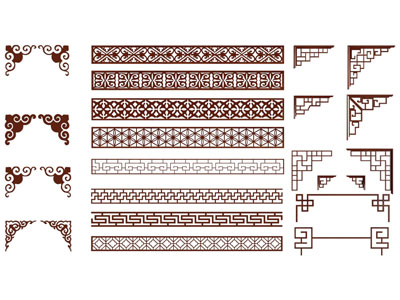 新中式挂落 雕花 线条 窗格 角线3d模型 新中式挂落 雕花 线条 窗格 角线