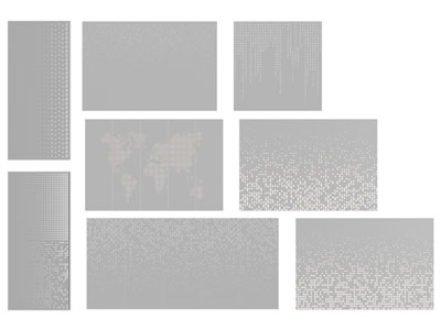 现代铝单板 穿孔板 透光板 装饰板 护墙板3d模型 现代铝单板 穿孔板 透光板 装饰板 护墙板