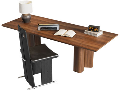 现代中古书桌椅组合3d模型 现代中古书桌椅组合