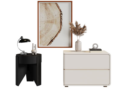 现代床头柜 挂画