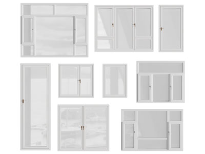 现代玻璃平开窗户3d模型 现代玻璃平开窗户