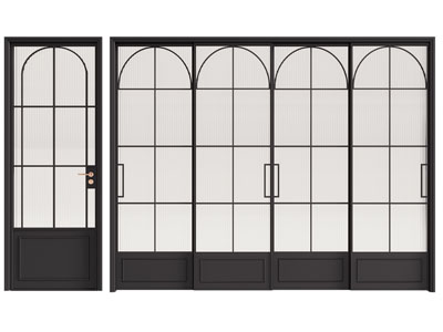 法式玻璃推拉门 平开门3d模型 法式玻璃推拉门 平开门