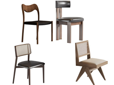 现代实木休闲椅子 餐椅