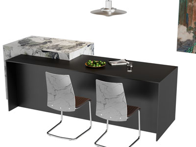 现代吧台餐桌椅组合3d模型 现代吧台餐桌椅组合