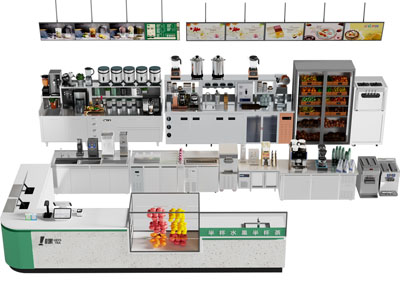 现代奶茶店设备 收银台 茶饮料理台 商业设备3d模型 现代奶茶店设备 收银台 茶饮料理台 商业设备