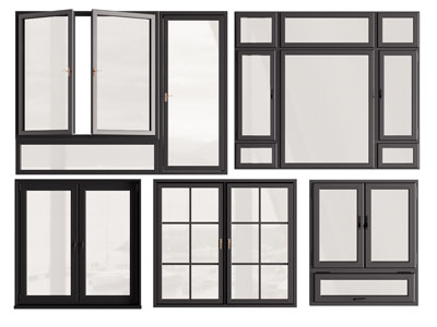 现代玻璃平开窗户3d模型 现代玻璃平开窗户