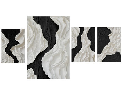 现代立体黑白装饰挂画 肌理画3d模型 现代立体黑白装饰挂画 肌理画