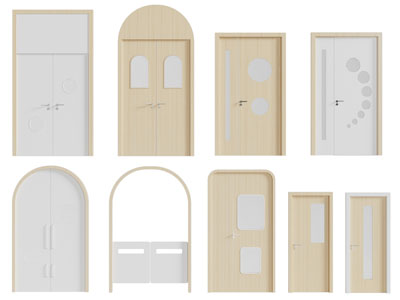 现代幼儿园拱形双开门 子母门 半截门 木门 平开门3d模型 现代幼儿园拱形双开门 子母门 半截门 木门 平开门