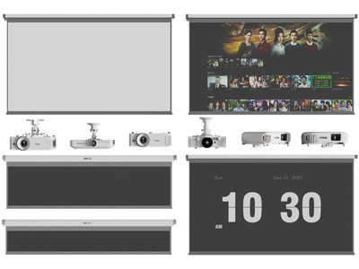 现代投影幕布 投影仪3d模型 现代投影幕布 投影仪