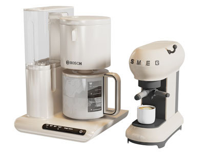 现代咖啡机 热水壶 厨房电器3d模型 现代咖啡机 热水壶 厨房电器