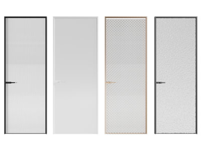 现代玻璃平开门 房门3d模型 现代玻璃平开门 房门