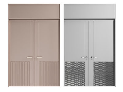 现代金属双开门 大门3d模型 现代金属双开门 大门