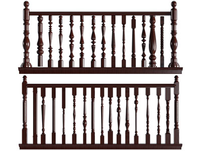 美式木雕扶手栏杆 围栏3d模型 美式木雕扶手栏杆 围栏