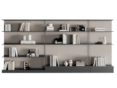 现代悬空式书柜