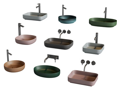 现代彩色陶瓷洗手盆 水龙头