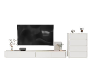 现代奶油风电视柜 斗柜 电视机