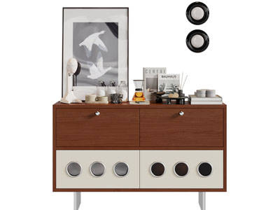 现代中古风玄关柜 边柜3d模型 现代中古风玄关柜 边柜