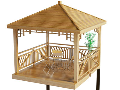 新中式凉亭 四角木亭子