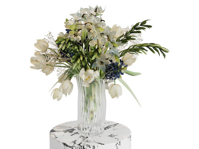 现代玻璃花瓶花卉